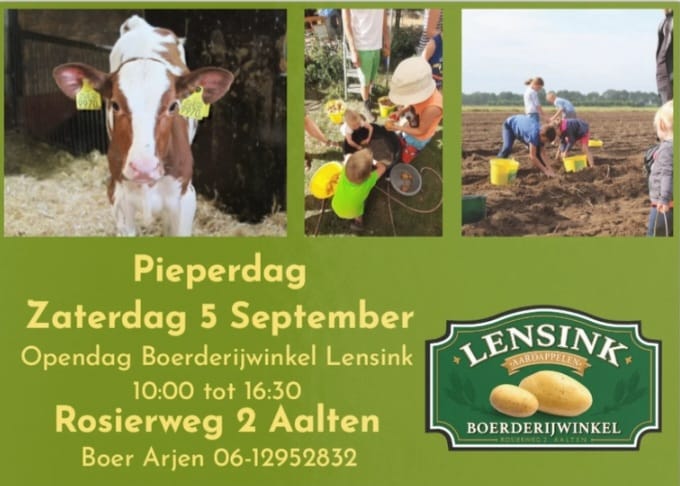 Open dag bij Boerderijwinkel Lensink in Aalten-Lintelo op de jaarlijkse Pieperdag